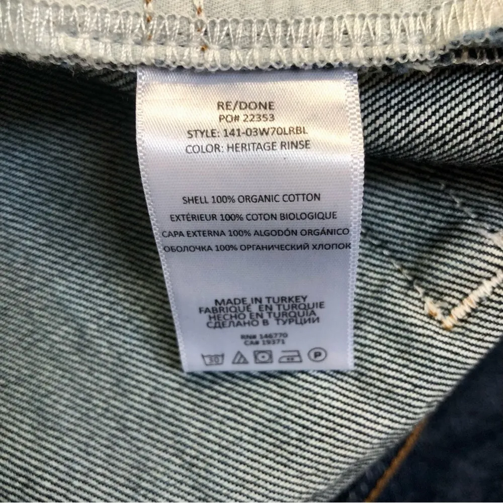 NWT RE/DONE 70s Low Rise Flare Jeans Dark Wash Heritage Rinse Flares size 31 - Image 13