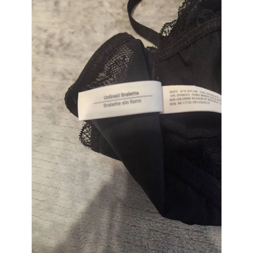 Auden Unlined Bralette Black Lace size L Size L - Image 4