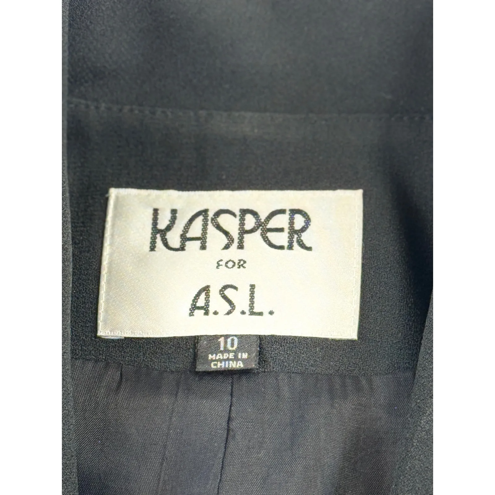 Kasper For ASL Black Double Breasted Blazer Skirt Suit Set Size 10 - Image 8