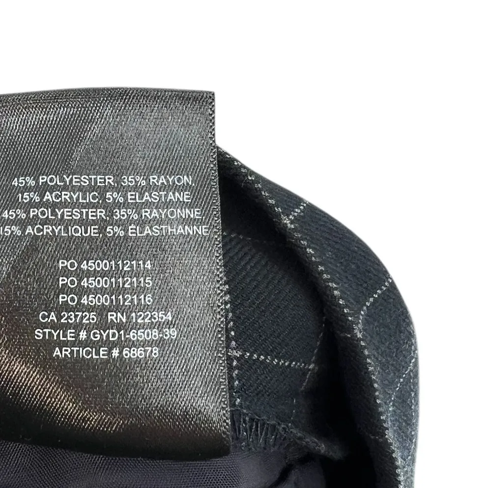 Aritzia Babaton Conan Pants Windowpane Check‎ Print Black Size 00 - Image 11