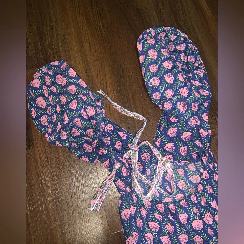 SAYLOR BLOCK PRINT DRESS maxi cutout tie back puff sleeve party fall $389 S - Image 11