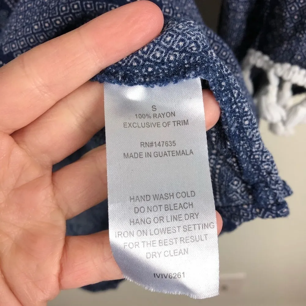 Romeo + Juliet Couture  Blue Tassel Boho Blouse S - Image 5