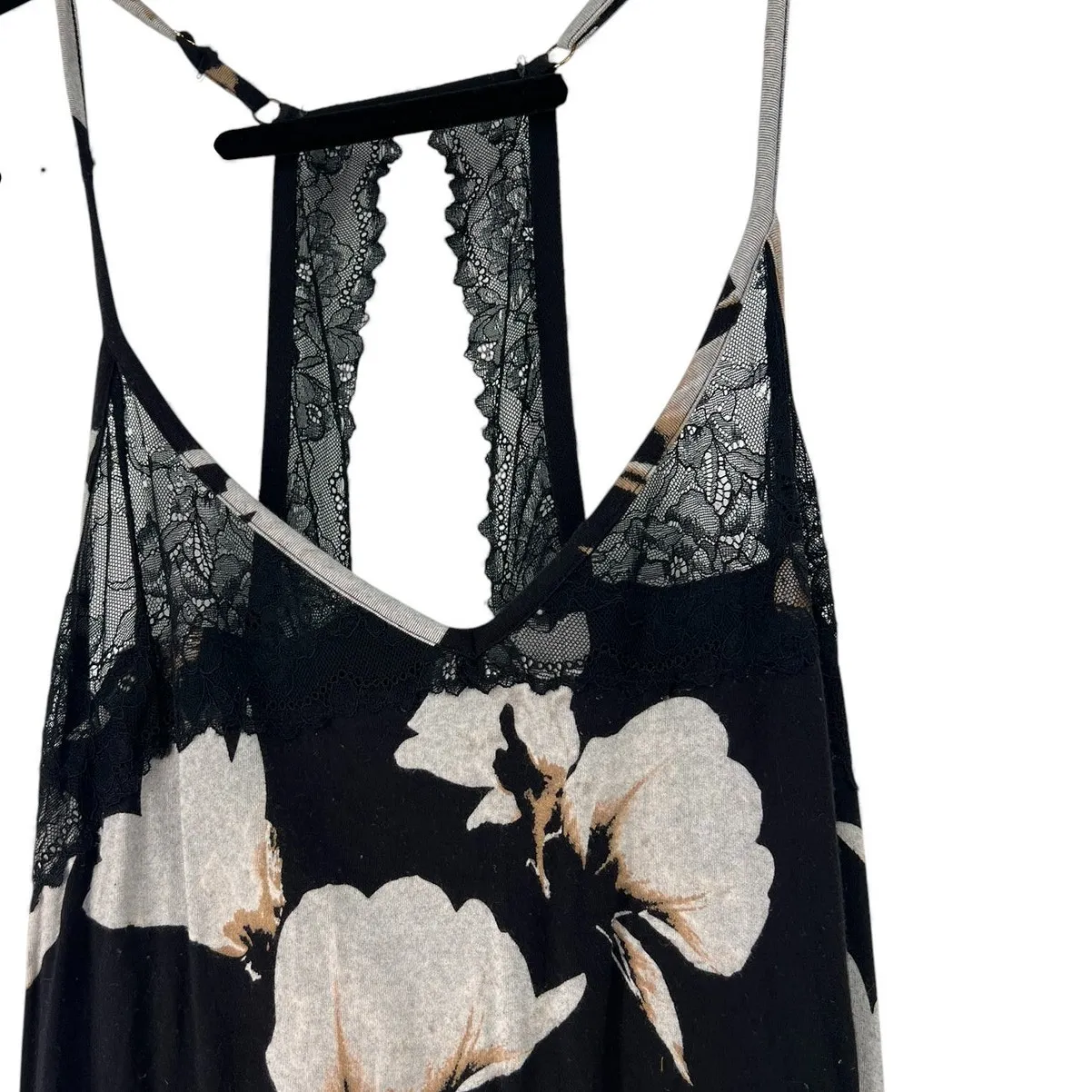 Soma L Cool Nights Lace-Trim Chemise Pajama Dress Nightgown Lounge Dress - Image 2