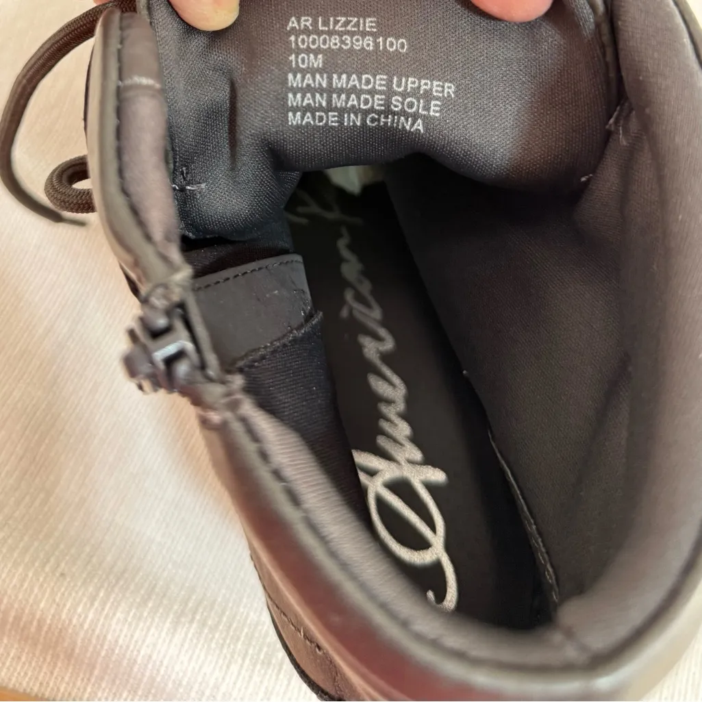 American Rag Gray Lace-Up Wedge Boots - Image 6