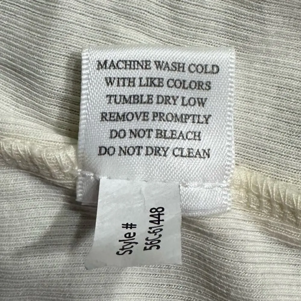 Bobi Cutout Shoulder Top Women's Medium Cream Long Sleeve Pullover Ribbed - Image 7