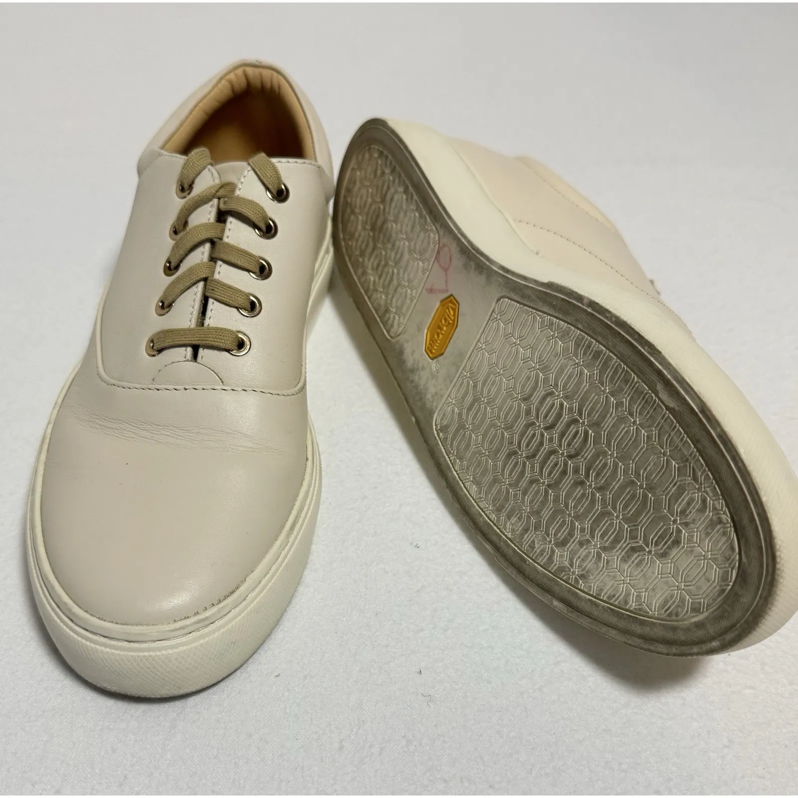 Nisolo Sneakers Everyday Off White Leather Lace Up Casual Shoes Womens Sz 8.5 - Image 4