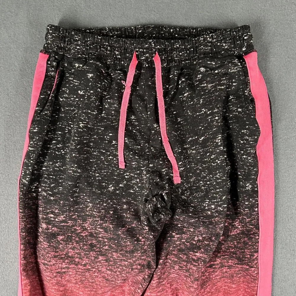 Lularoe Womens Large Pink Black Pull On Elastic Drawstring Joggers Pockets - Image 3