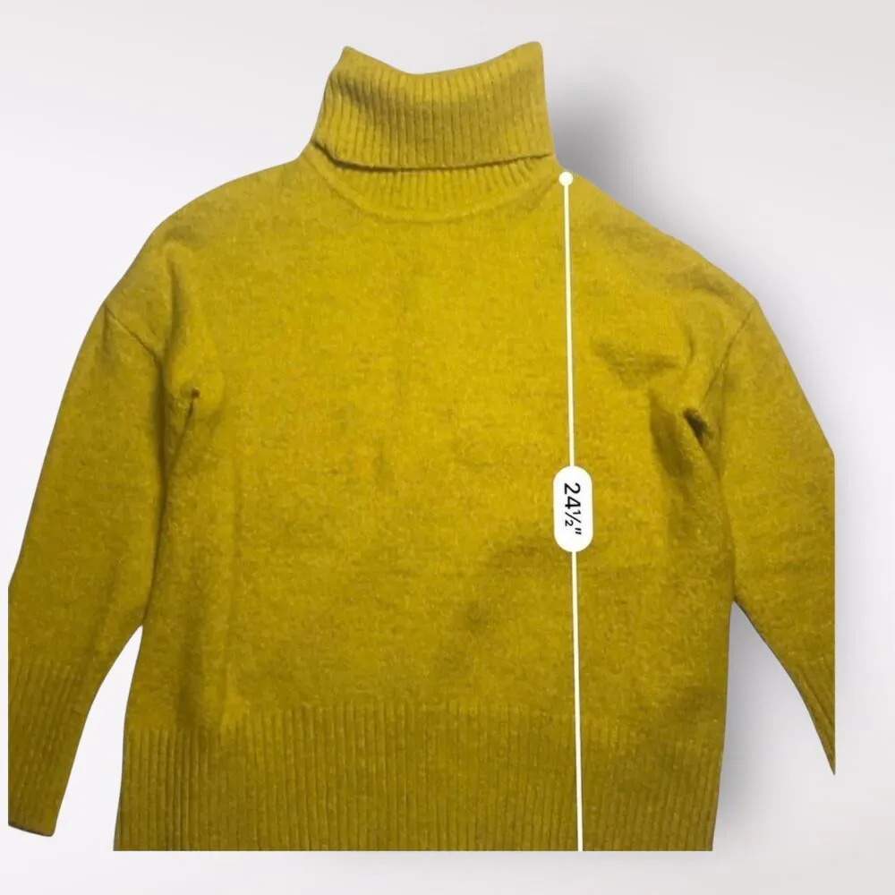 William Rast Alpaca Blend Mustard Yellow Turtleneck Sweater Size XS Soft Winter - Image 5