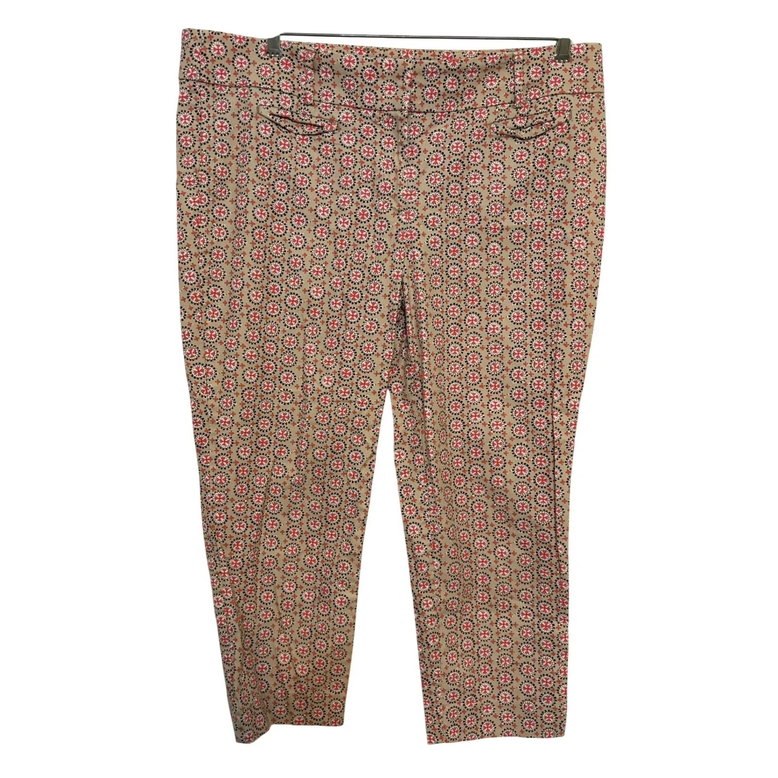 Ann Taylor Loft Marisa Riviera Pants Geometric Cropped Size 14 Preppy Colorful - Image 2