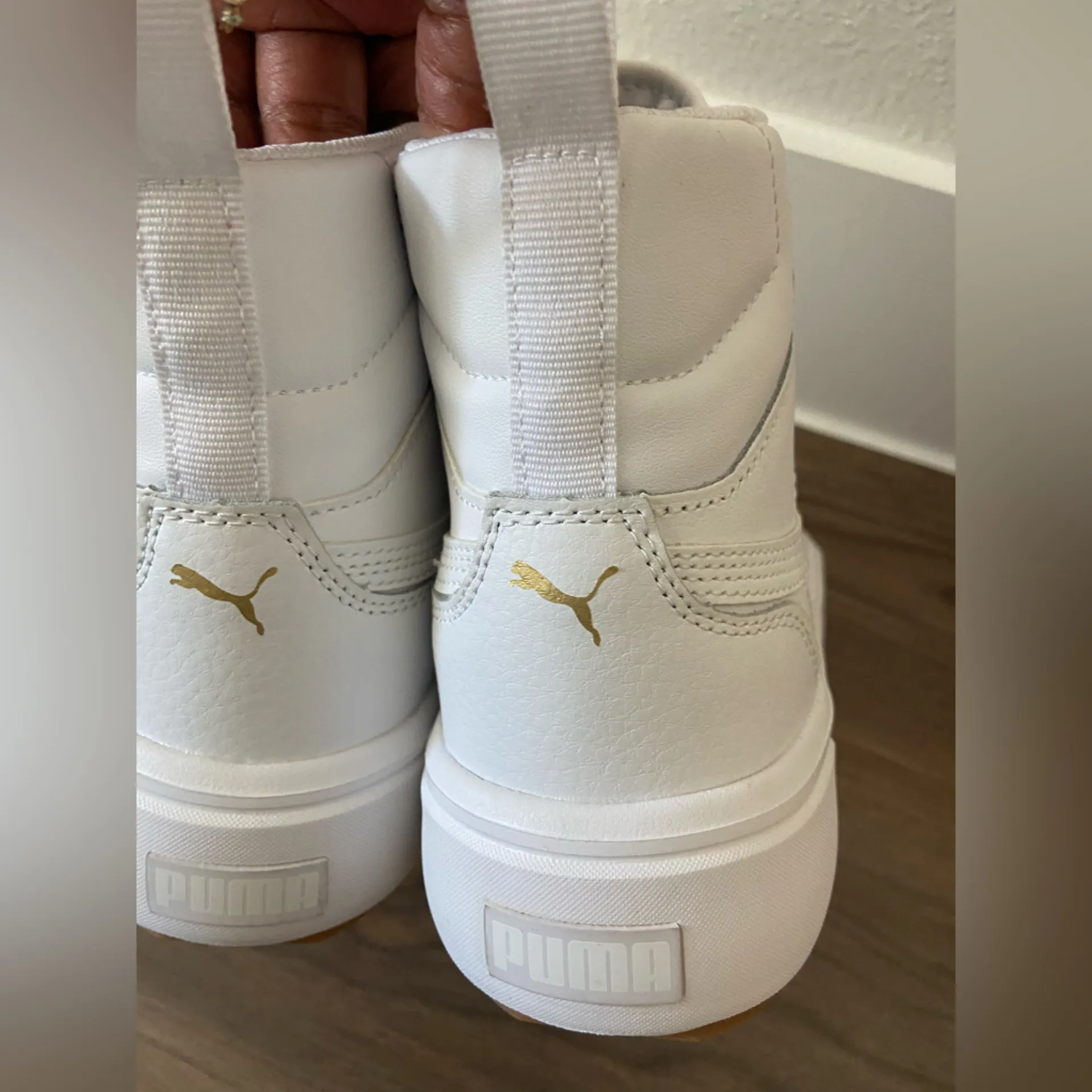 Womens PUMA Karmen mid trainers Size 7 White Lifestyle Sneakers Shoes - Image 6