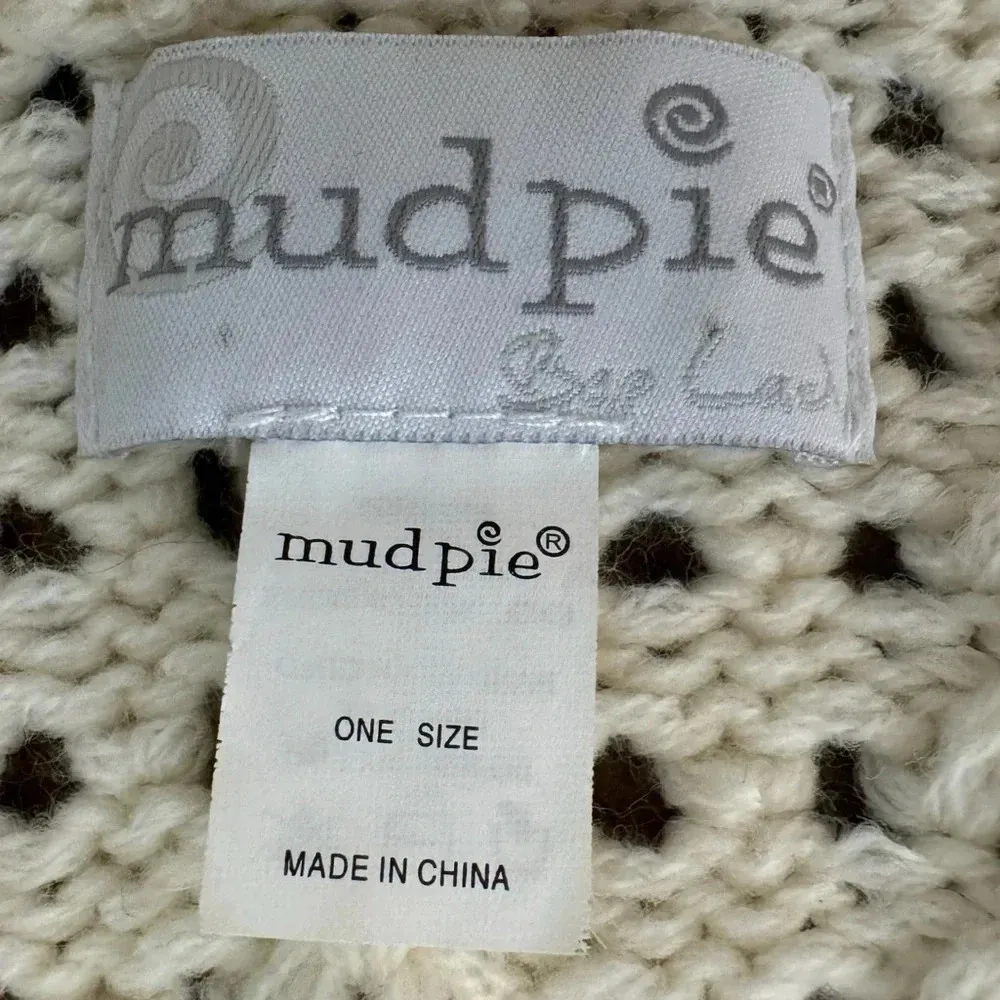 Vintage Y2K MUDPIE Crochet Knit Cardigan Sweater Size S Ivory Sleeveless Shawl - Image 7