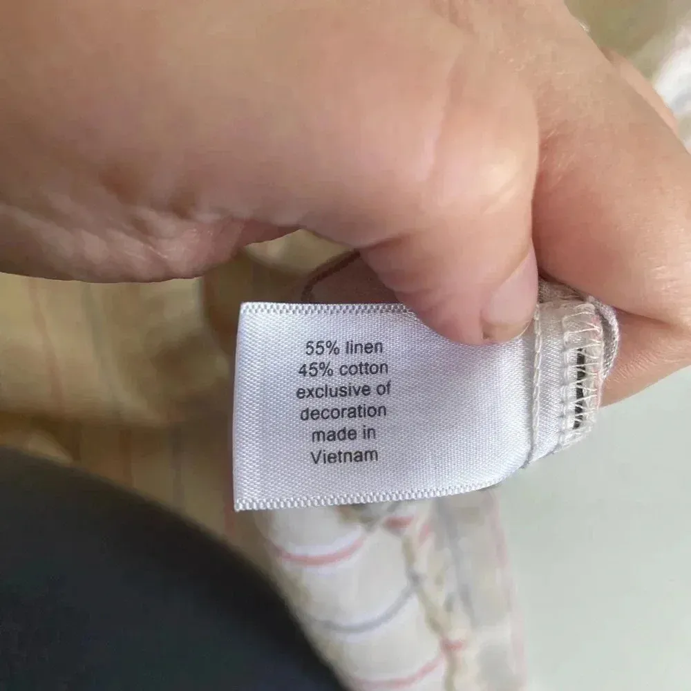 Lane Bryant Striped‎ Top Button Down Linen Size 26/28 EUC! 0216 - Image 9