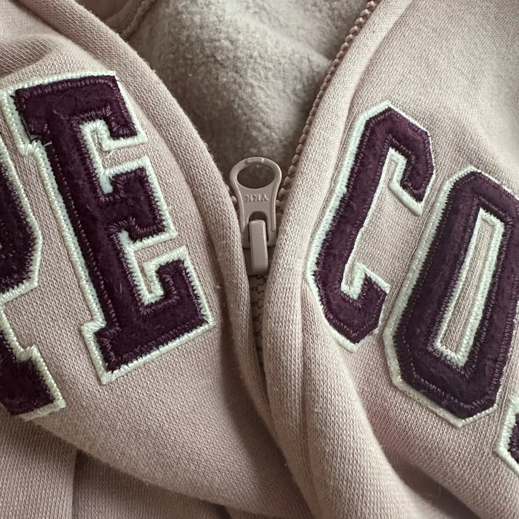 Cuffy’s CAPE COD Mass Hoodie Full Zip Sweatshirt Pink Logo Womens New England Size M - Image 5