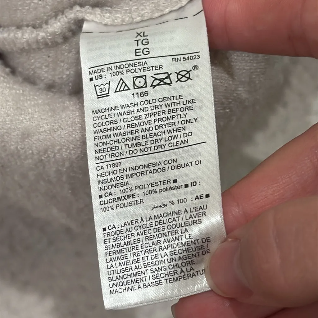 Old Navy Cozy Teddy Sherpa 1/2 Zip Moon Door (Cream/Tan) Tunic Hoodie size XL - Image 13