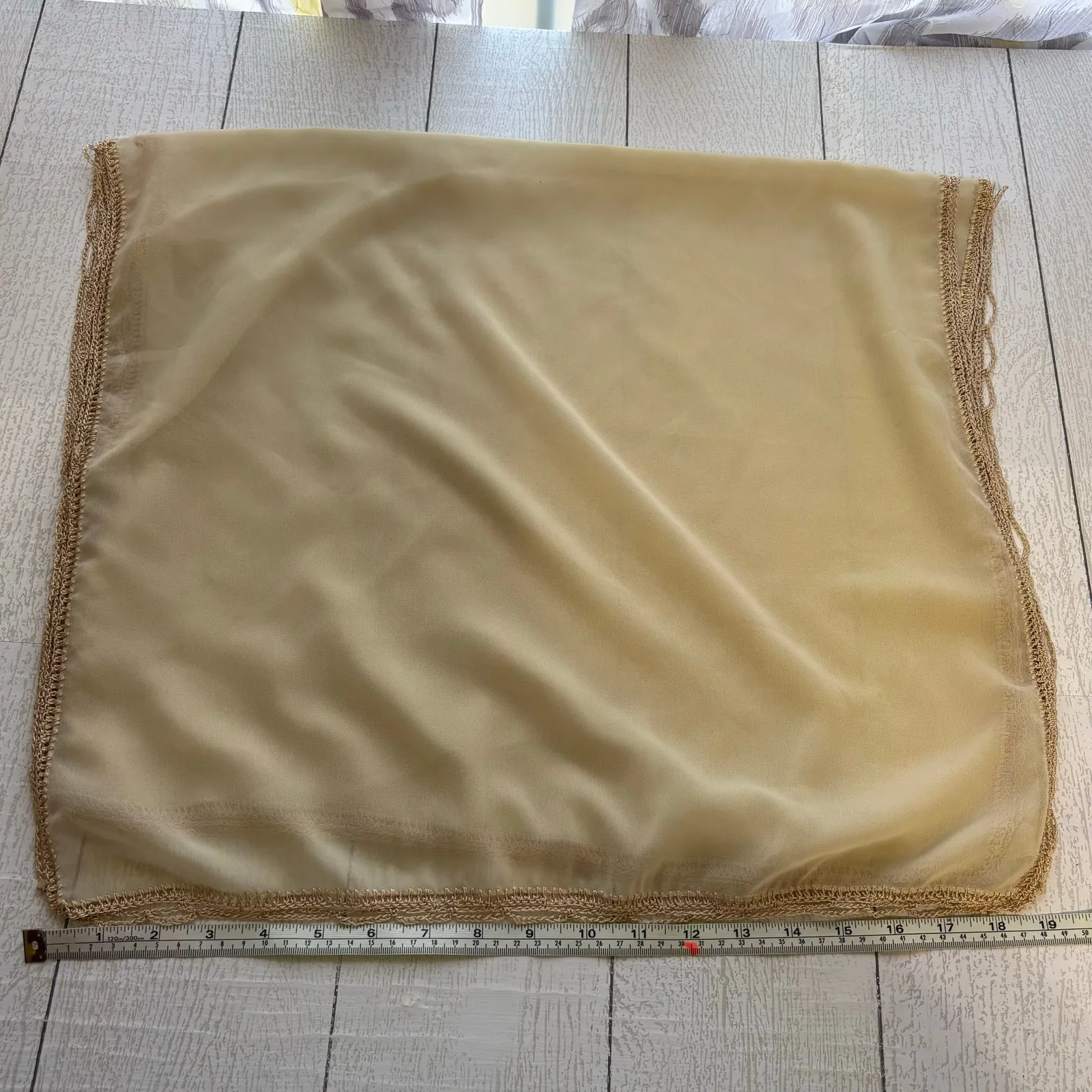 Rampage  Champagne Evening Gown Deep V Neck Ruffle Front Zip Back Size 13 - Image 12