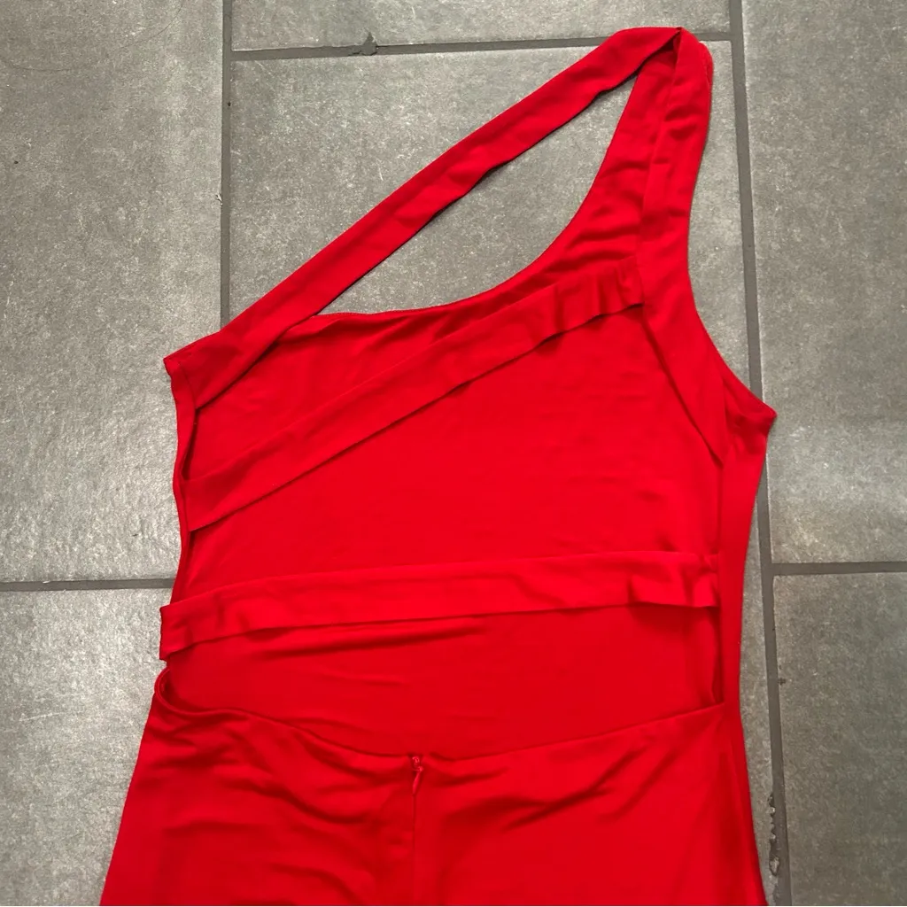 Superdown Davey red one shoulder strappy back mini dress women’s size medium - Image 8