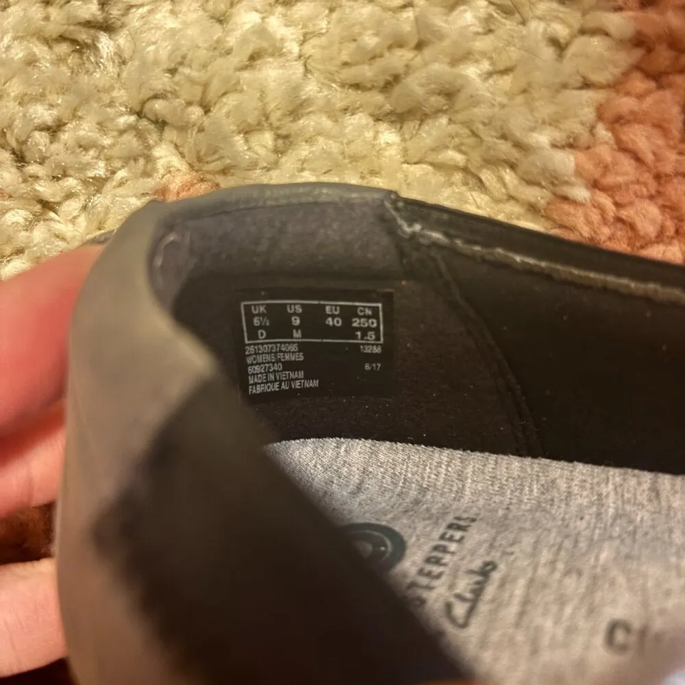 Clarks Cloudsteppers Shoes Women's 9M Dash Gray Slip On Caddell Dash Wedge Pump Size 9 - Image 5