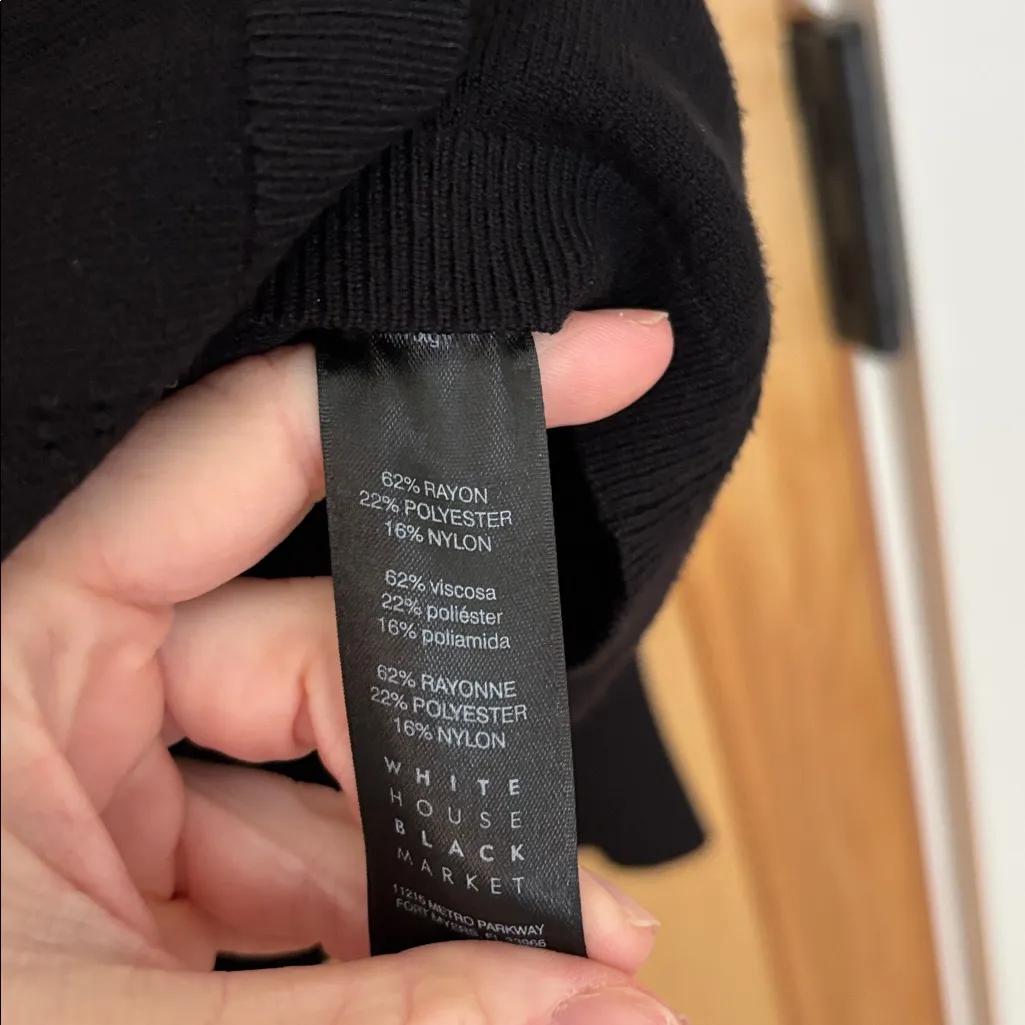 WHBM Sweater Black Turtleneck Silver Detail Size Medium - Image 7