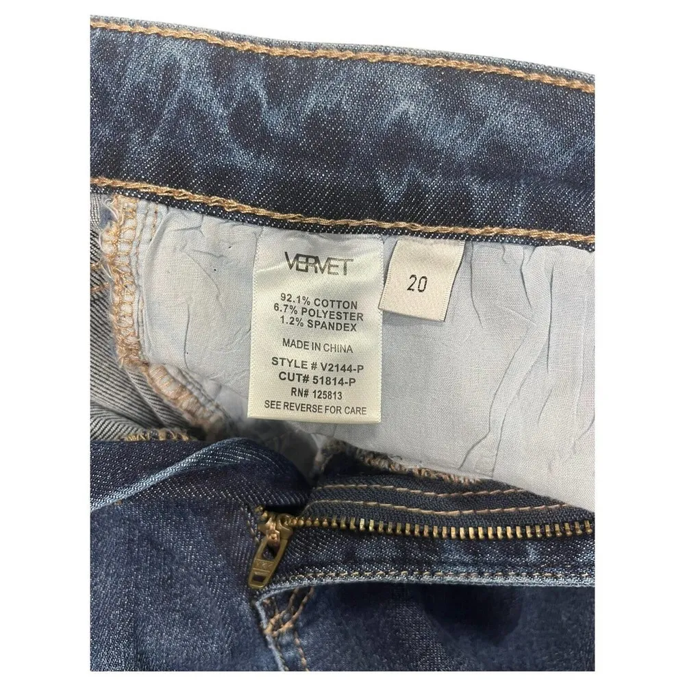 New Vervet Jeans Womens 20 Skinny Distressed High Rise Cropped Rolled Hem V2144P - Image 10