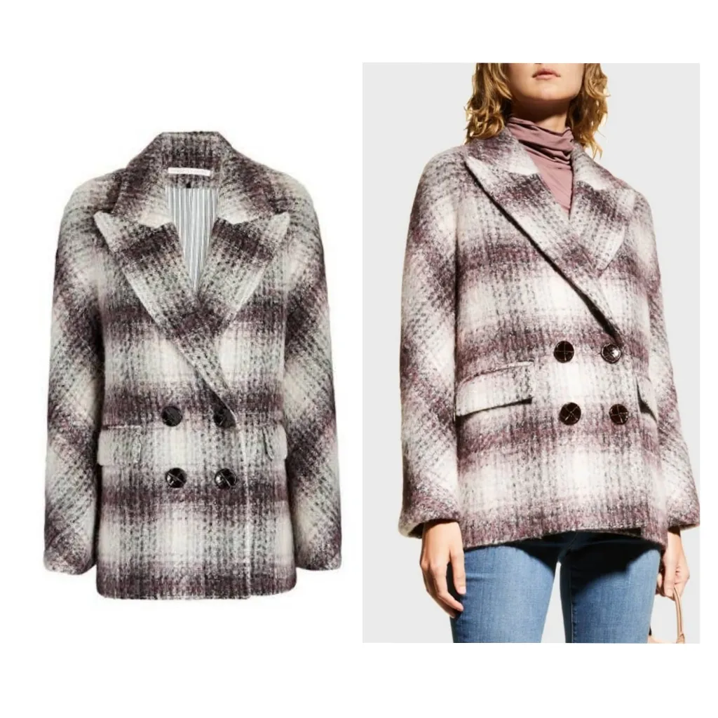Veronica Beard Deena Plaid Double-Breasted‎ Dickey Coat - Image 2