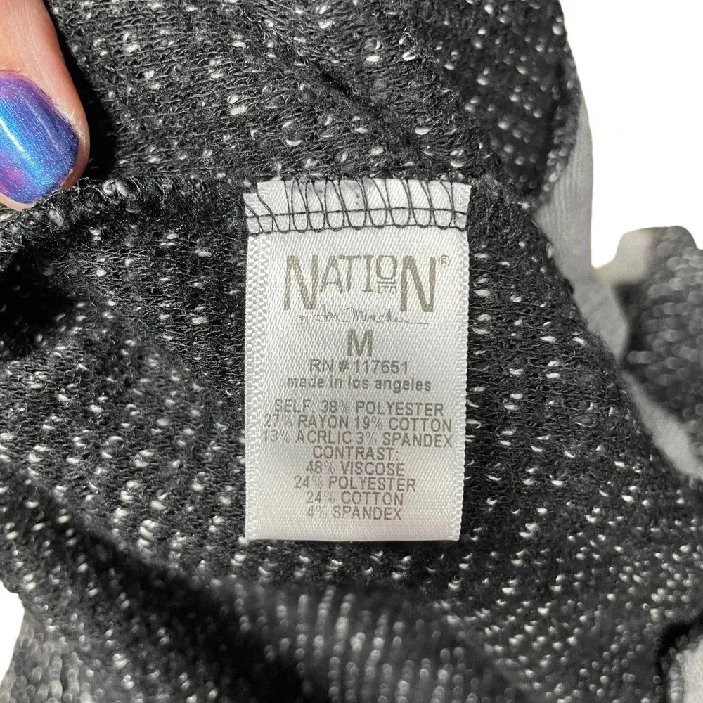 Nation LTD Charcoal Gray Black Marled Knit Pullover‎ Sweater Top Size Medium - Image 8