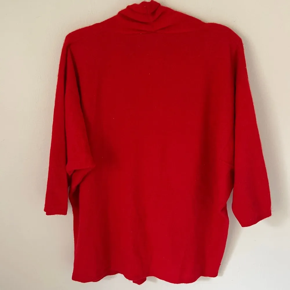 Vintage Liz Clairborne Lambswool Angora Rabbit Hair Red Open Cardigan Sweater - Image 4