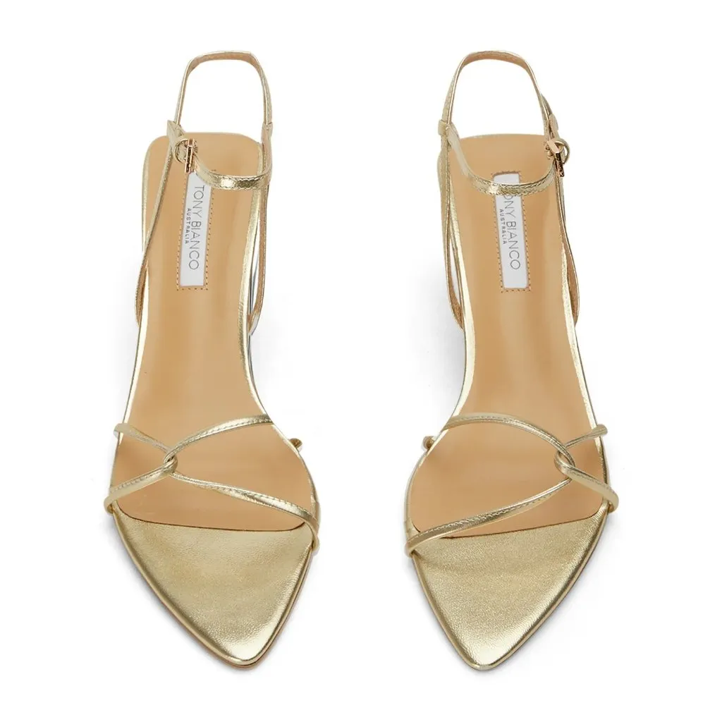 Tony Bianco Florida Sandals in Gold Nappa Metallic Gold 8 Womens Low Heels - Image 12