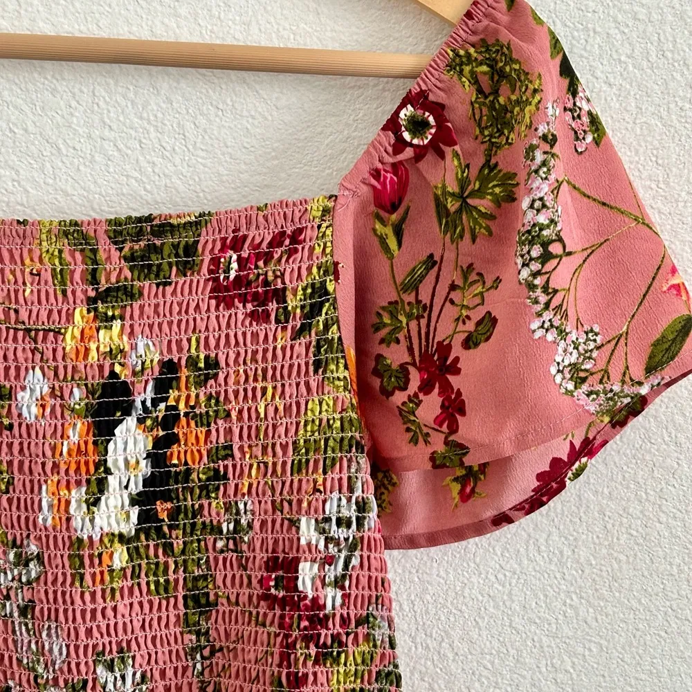 Salmon floral dress Size 4 - Image 6