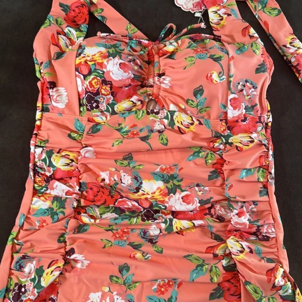 Women’s Halter Neck One Piece Tummy Control Bathers Swimsuit Boy Leg Size XL NEW - Image 11