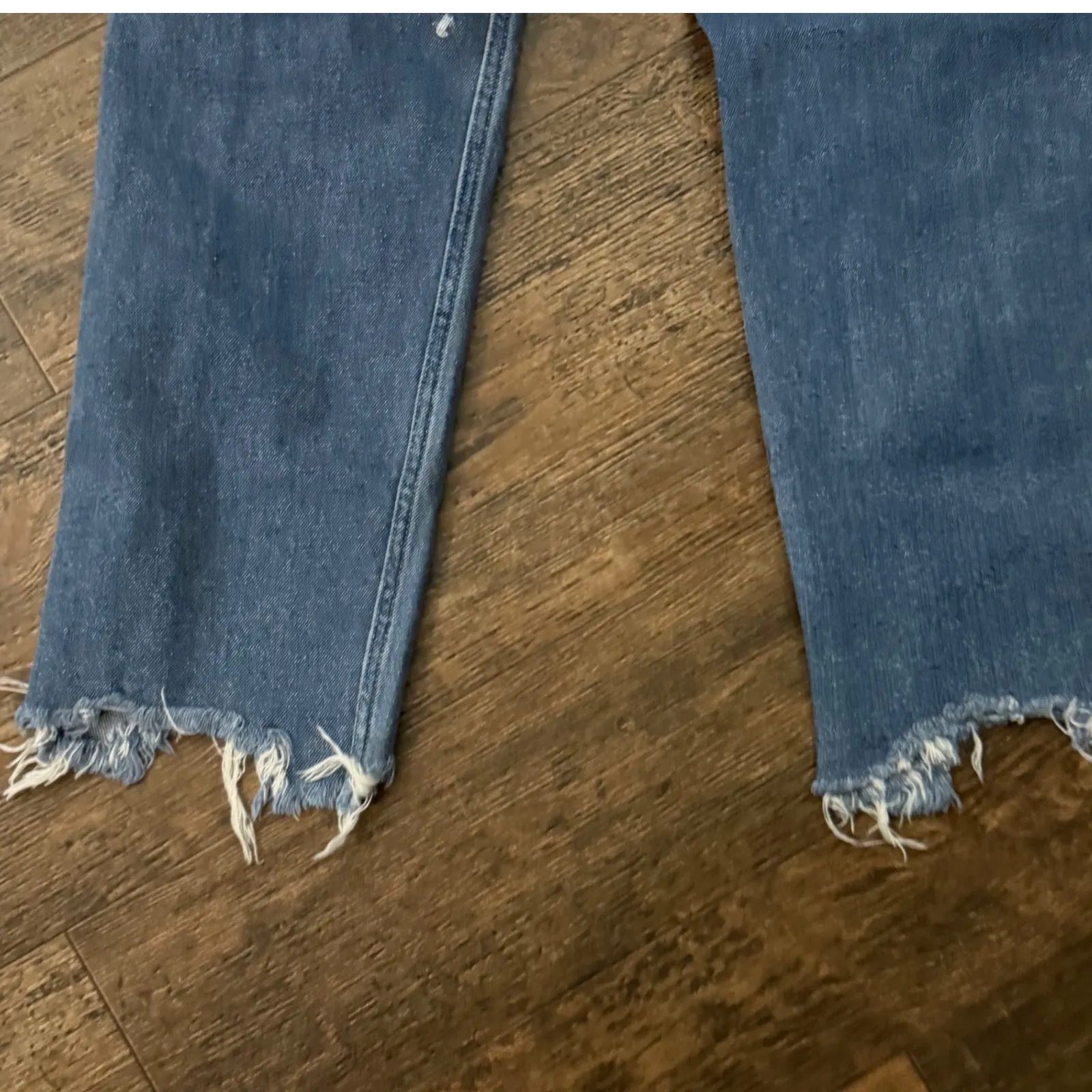 Hollister‎ High Rise Slim Straight Jeans Distressed Ripped Frayed Hem W29 L26 - Image 8