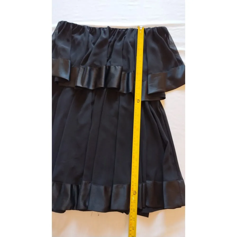 Anything Bling Women strapless black Ruffle mini Dress Sz L Size L - Image 10