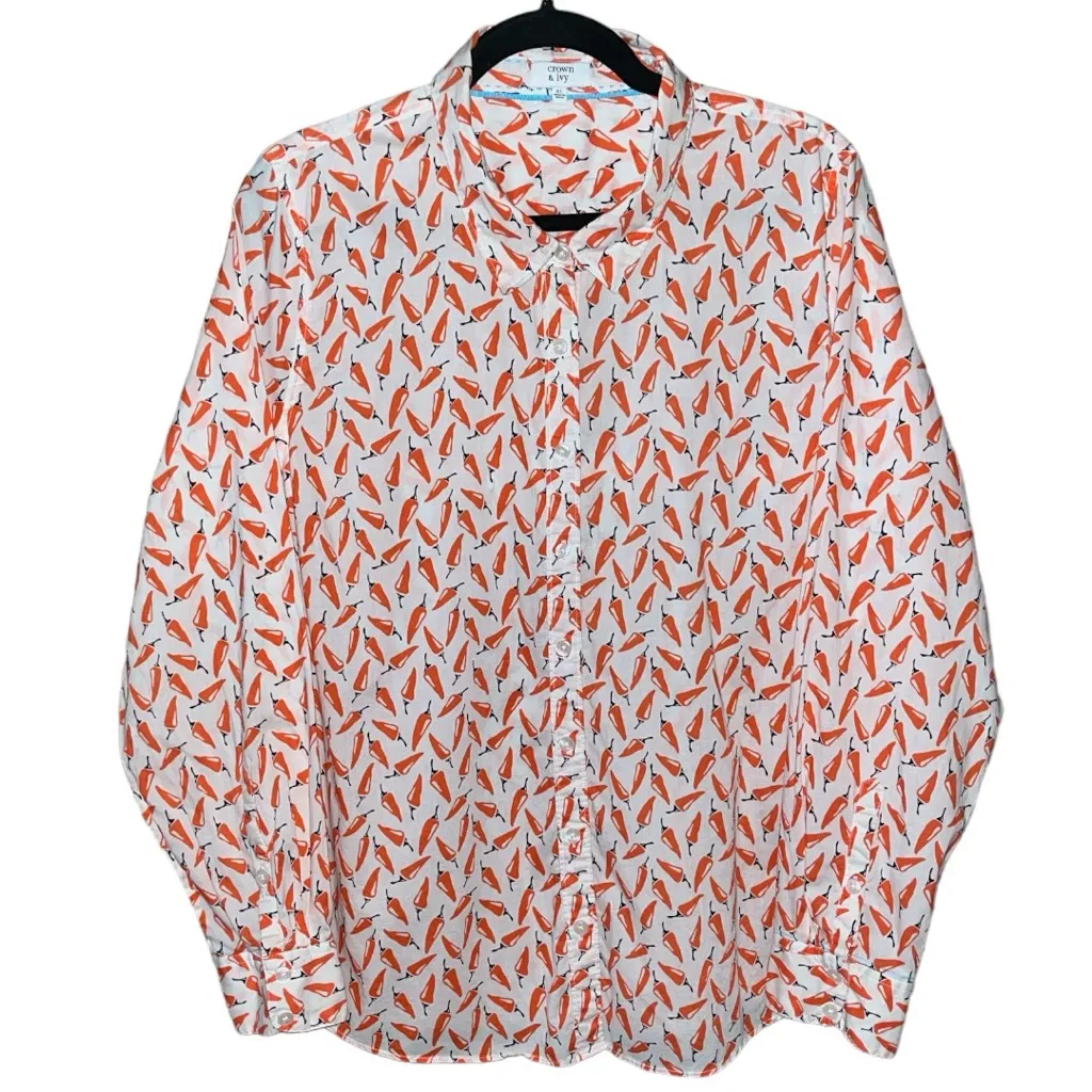 🎄Crown & Ivy Pepper Print Button Down Shirt - Image 2