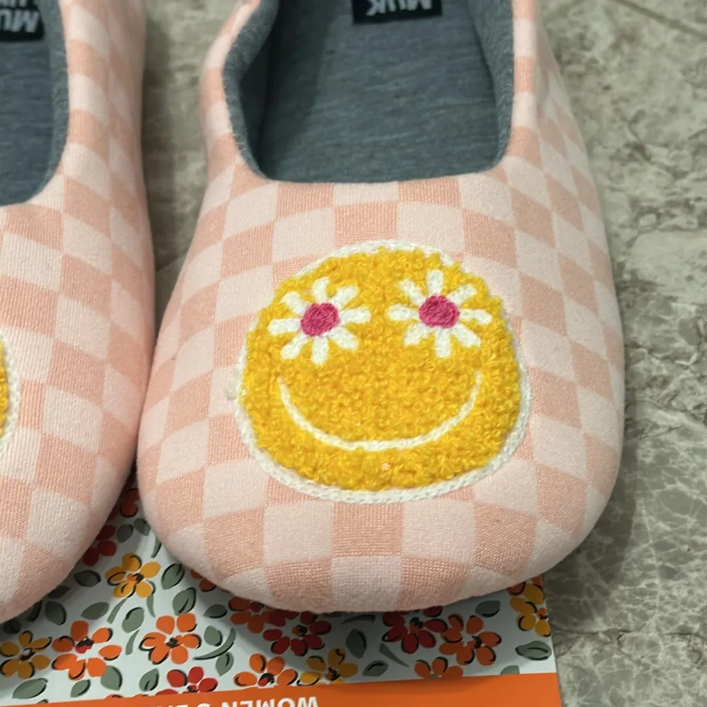 Muk Luks Ballerina Slippers NEW Peach Smile Size 7 - Image 4