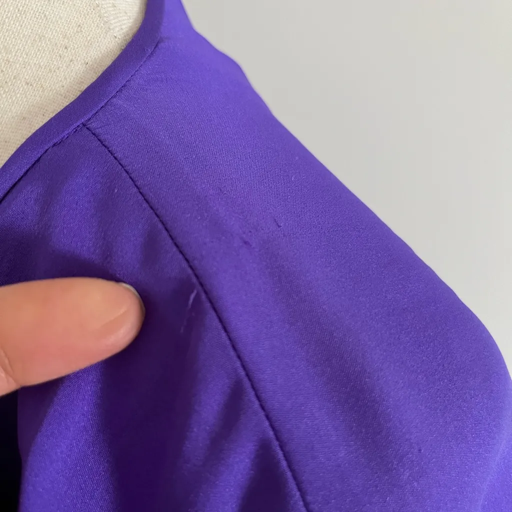 Elie Tahari Deep Purple Silk Cocktail Dress Classic Designer - Image 9