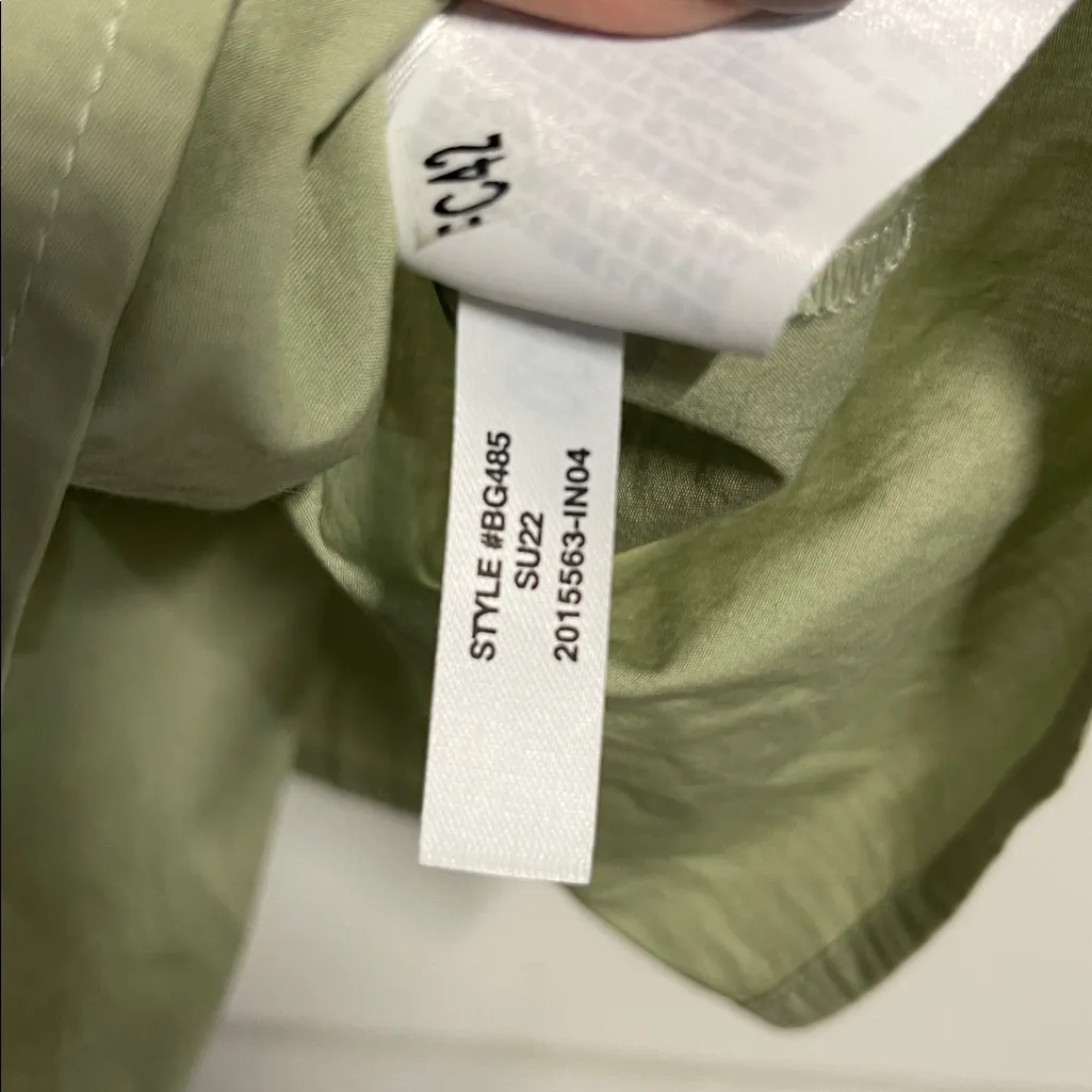 J CREW WOMENS CINCHED WAIST COTTON POPLIN DRESS GREEN 12 PETITE BG485 - Image 8