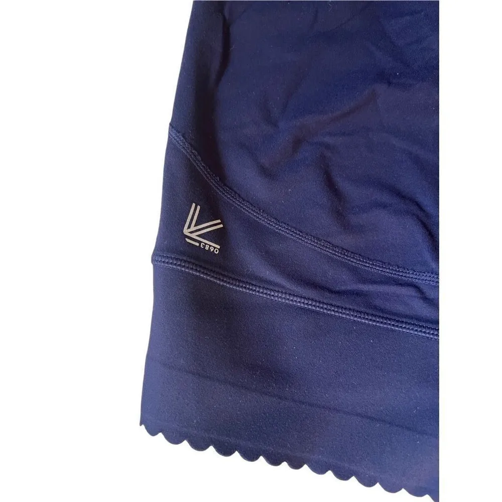 New Balance  Navy Blue Scalloped Waist Capri Leggings Size S - Image 3