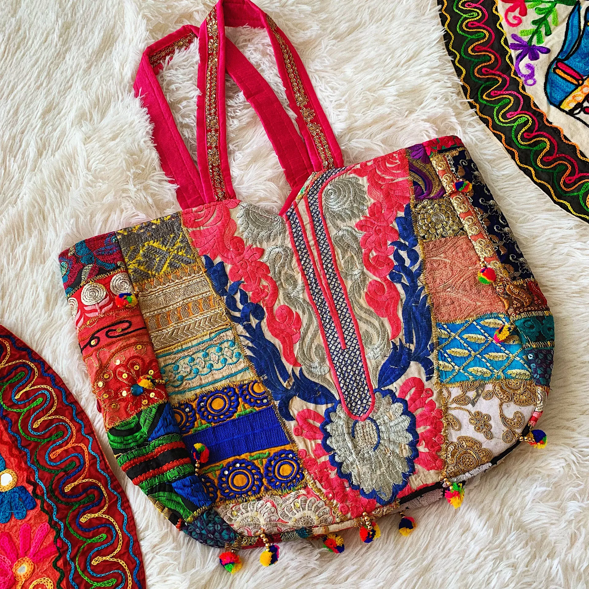 Rare Jaipuri Hand Stitched Boho Tote - Image 4