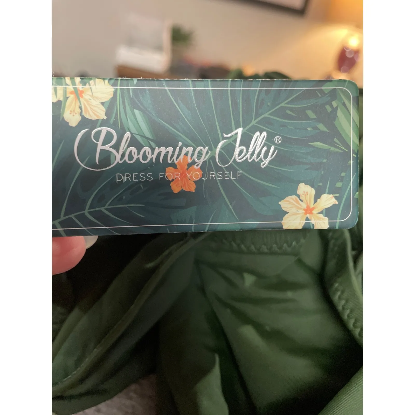 Blooming Jelly Plus Size 3XL Army Green Ruffle Sleeve Lace Up OnePiece Swimsuit - Image 9