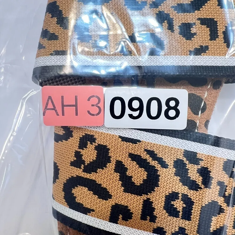 Animal print flat sandals square  womens leopard brown black chicsize US 9 EU 41 - Image 7