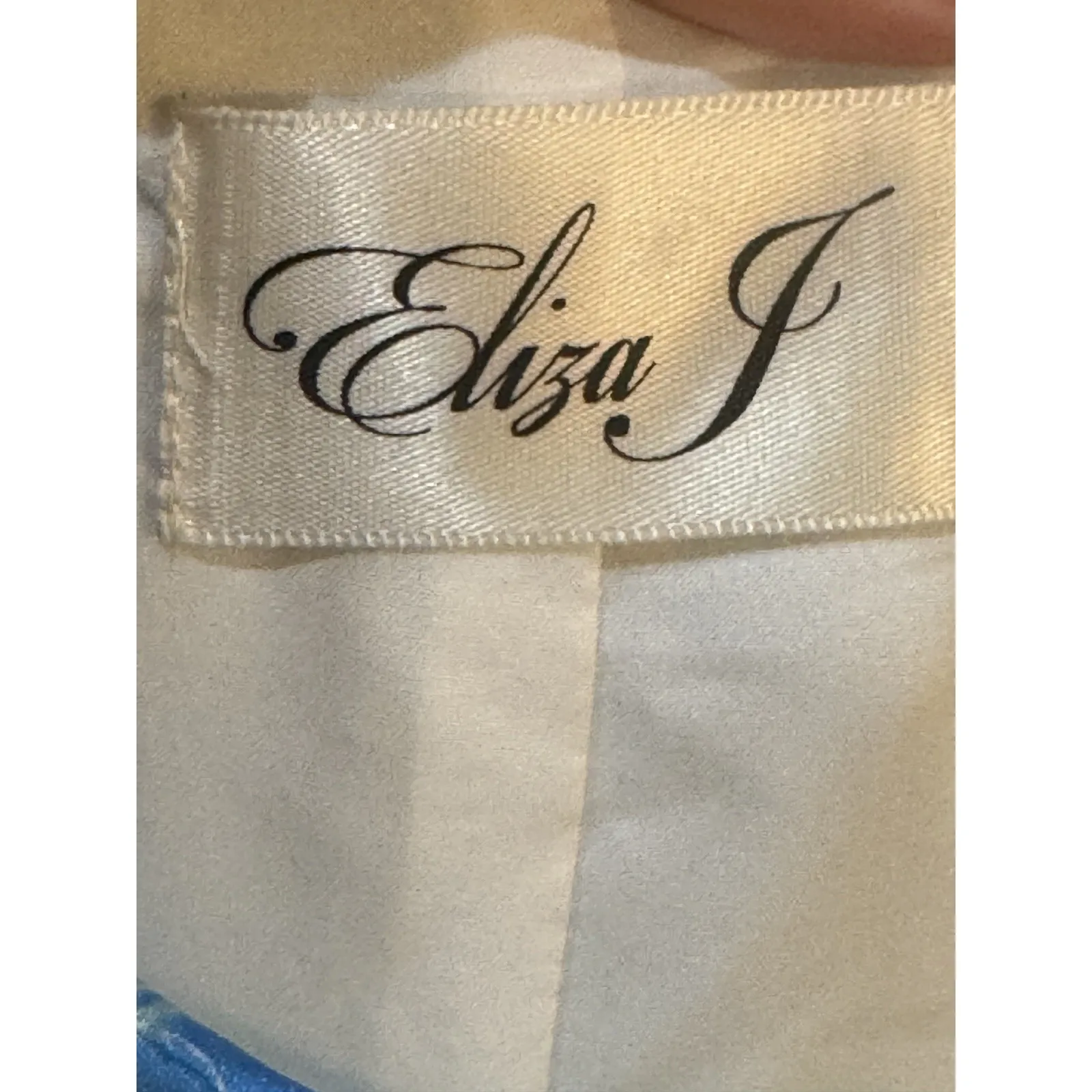 Eliza J Blue Satin Asymmetric One Shoulder Evening Dress Gown - Size 10‎ - Image 6