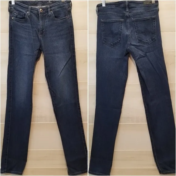 {26R} Adriano Goldschmied Dark Blue Denim Jeans - Image 2