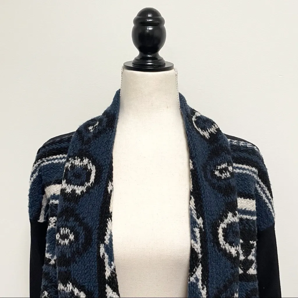 Dolan Anthropologie Open Front Southwest Knit Blue Size XS - Image 2