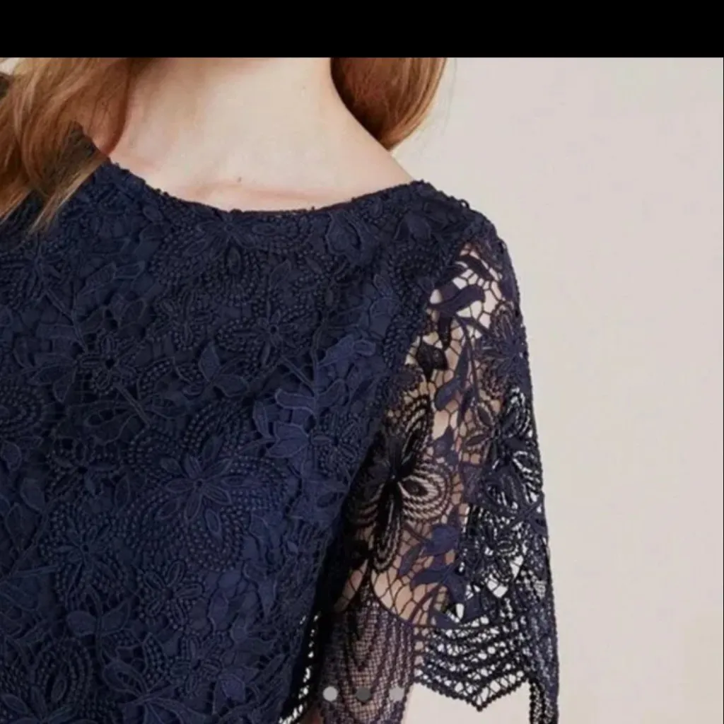 Anthropologie Charleston Lace blue mini dress size 6 - Image 5