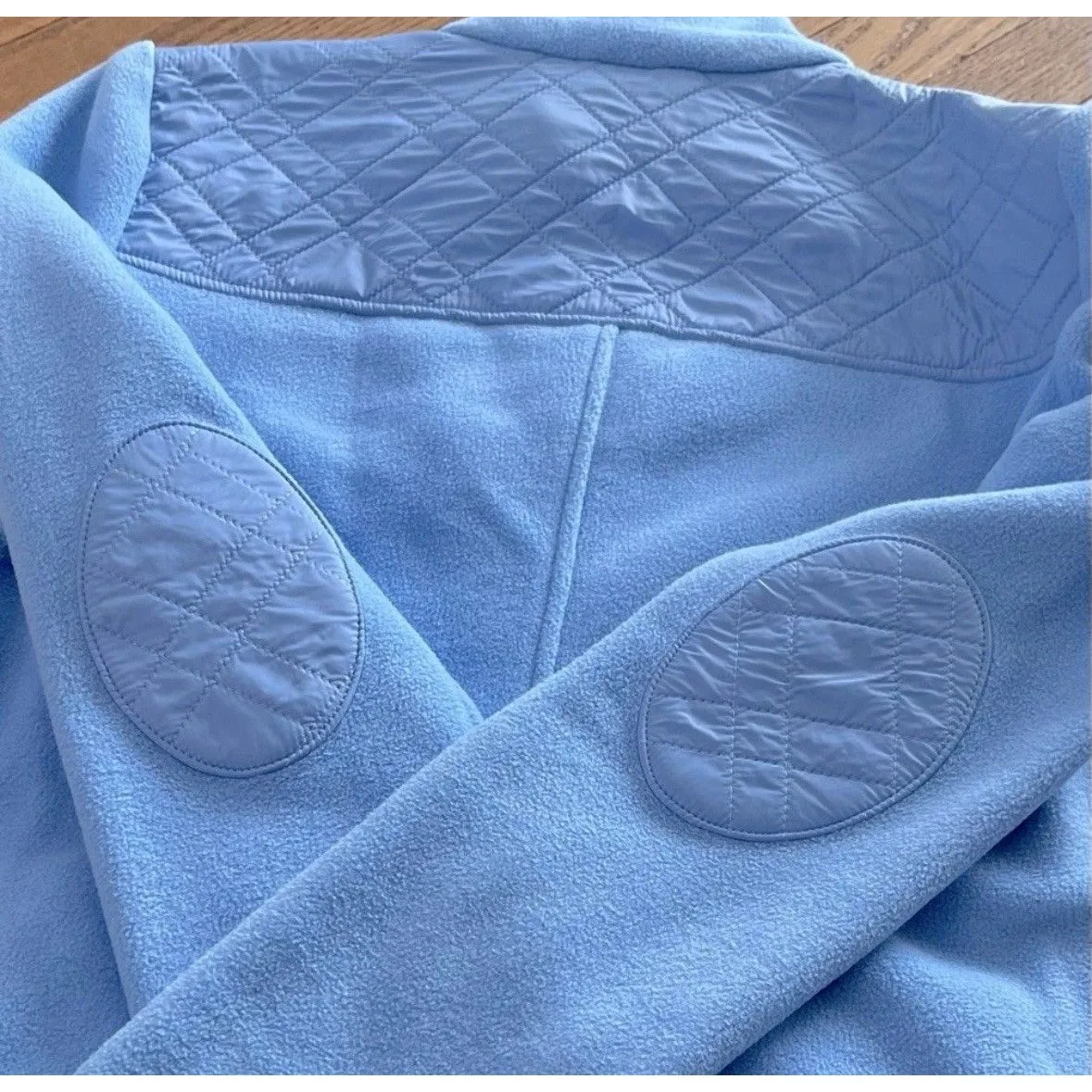 Talbots Quilted Royal Blue Polar Fleece Zip Jacket Classic Long Sleeve X (14W) - Image 6