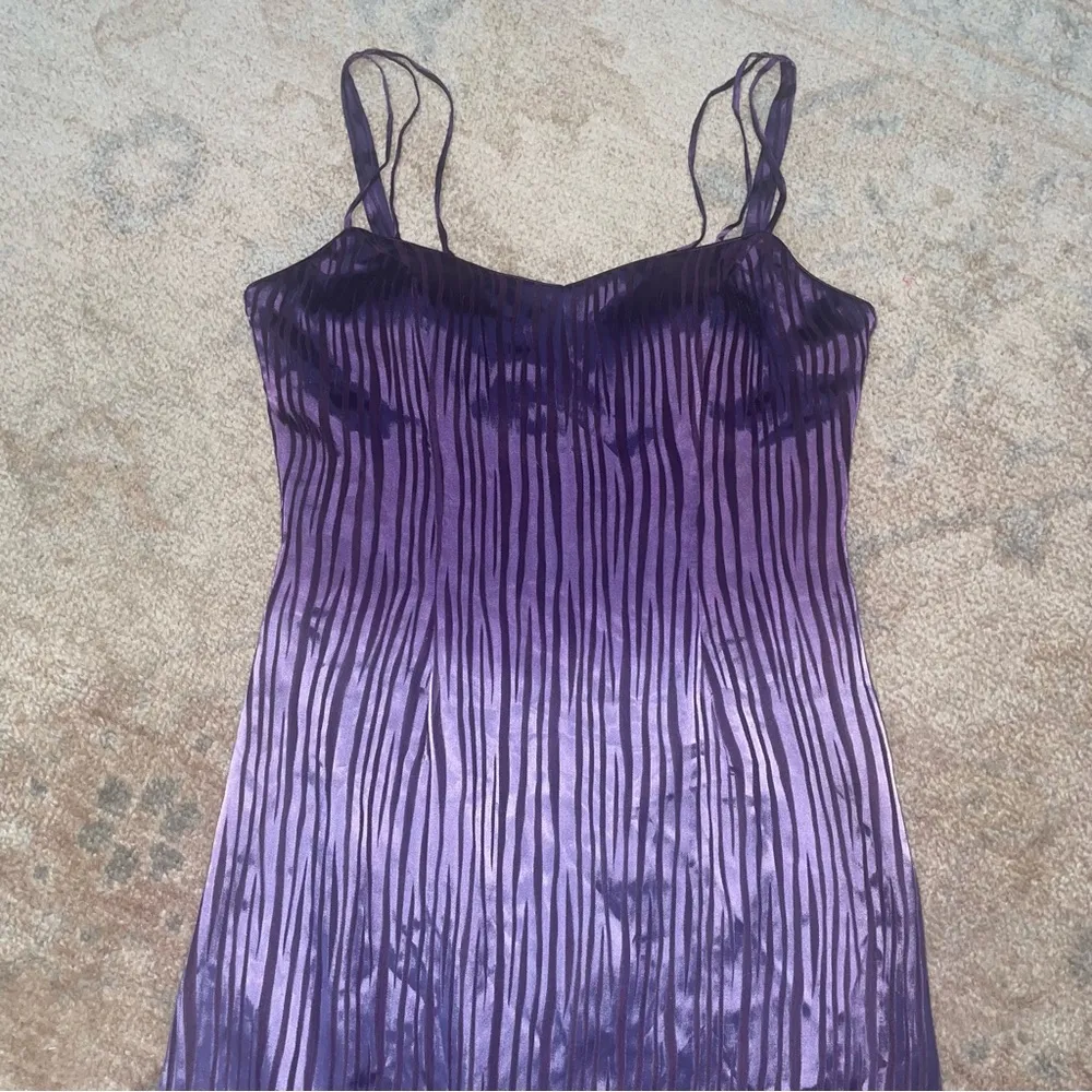 Vintage Purple Ombré Silk Maxi Dress Size L - Image 2