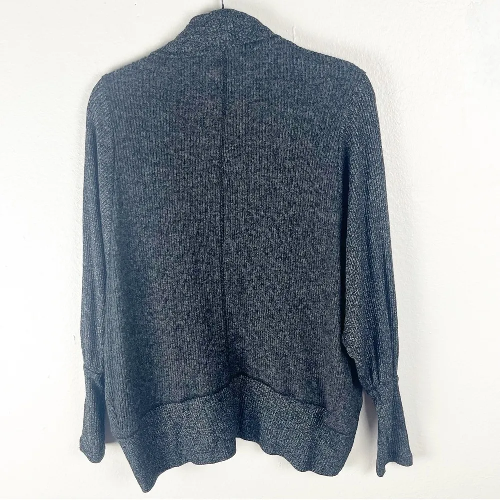 ANTHROPOLOGIE MAEVE Gray Ingrid Cocoon Ribbed Long Sleeves Open Cardigan XS - Image 2
