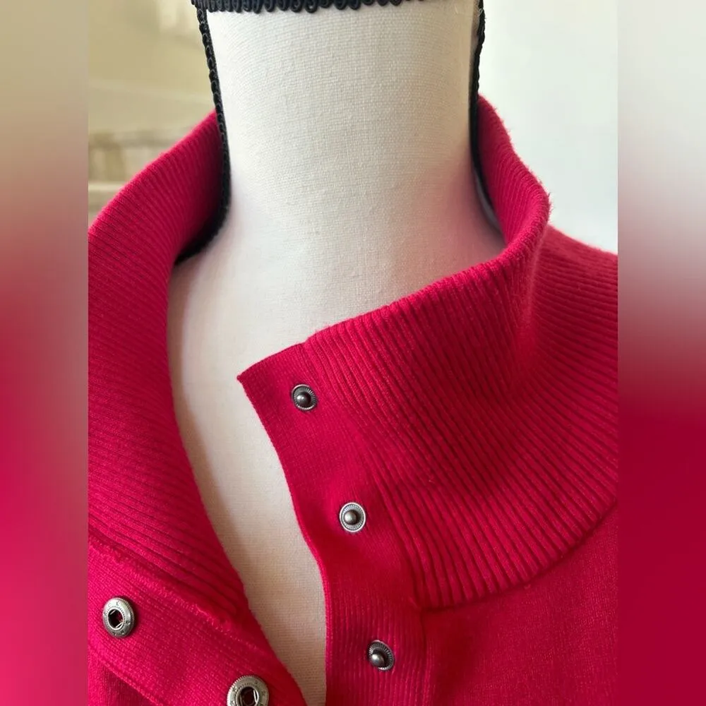Daily Practice Anthropologie Hot Pink Knit Belted Mini Sweater Dress Size XL - Image 5