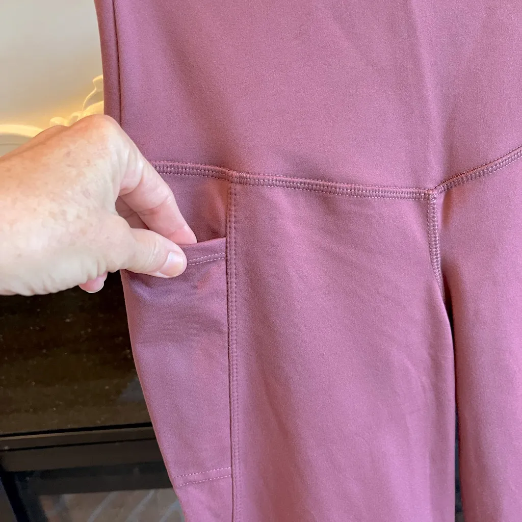 Leggings Jockey Flare Cropped Nocturne Rose Mauve Womens Small Athletic Pockets Pink - Image 6