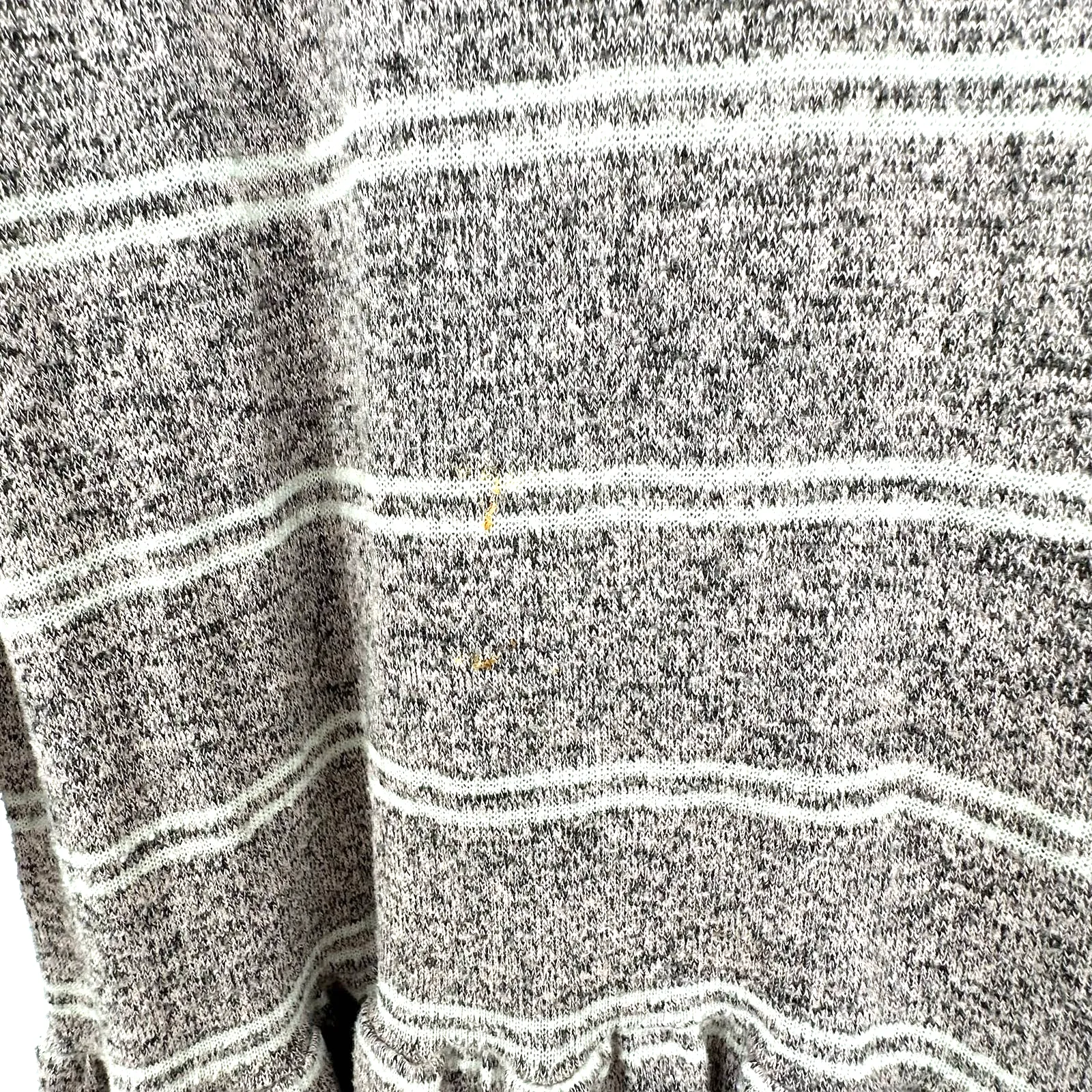 Everly size Medium striped sweater tunic long‎ sleeve white oatmeal/gray - Image 4