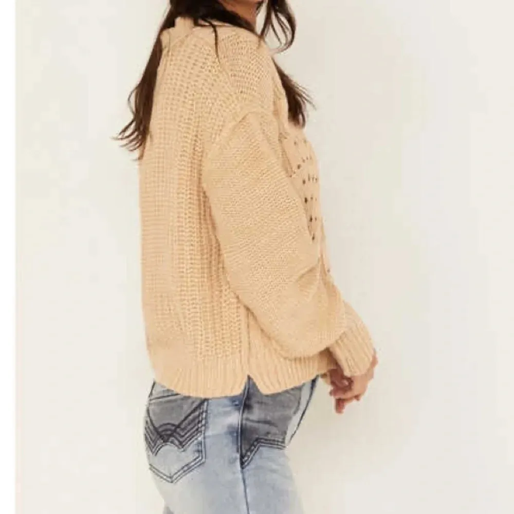 Free‎ People Bell Song Knit Sweater - Size S - Sandcastle - NWT - Image 2